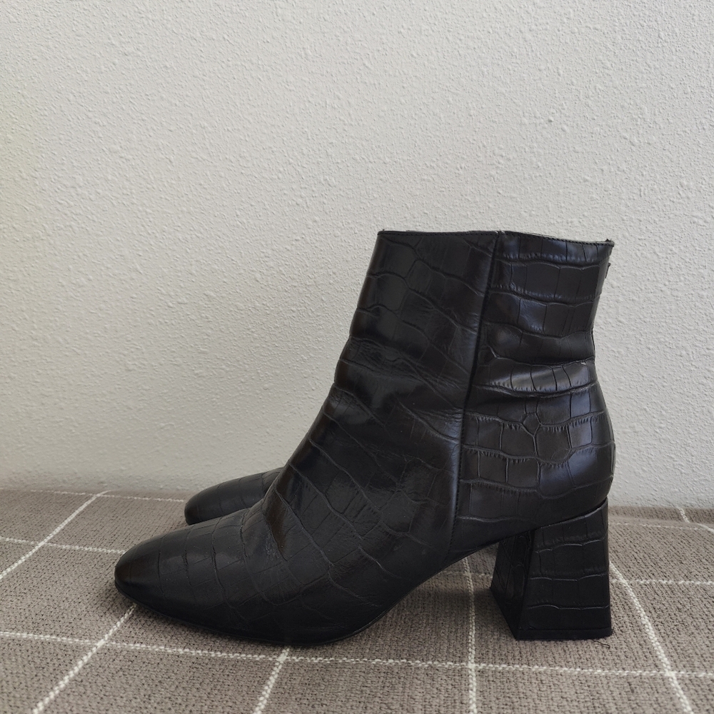Ted Baker Croc Embossed Ankle Booties